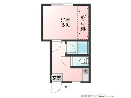 ゆたか荘(1K/1階)の間取り写真