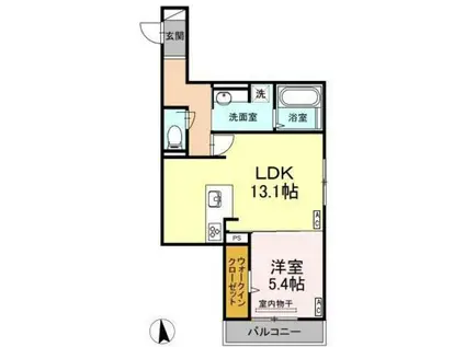 リベルテ(1LDK/2階)の間取り写真