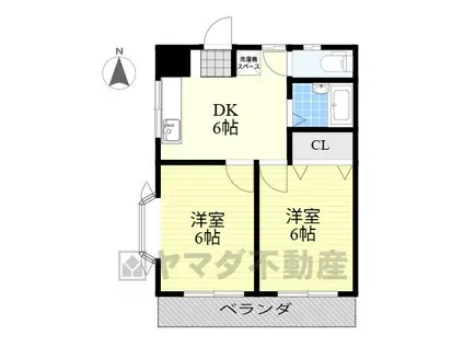M7マンション(2DK/2階)の間取り写真