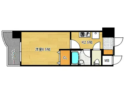 プライム出島(1K/6階)の間取り写真