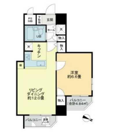 グローリア初穂千駄木(1LDK/8階)の間取り写真