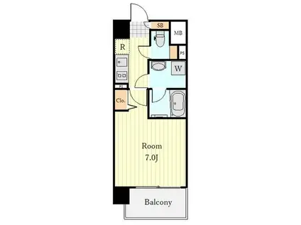 ヴィークブライト名古屋東別院(1K/2階)の間取り写真