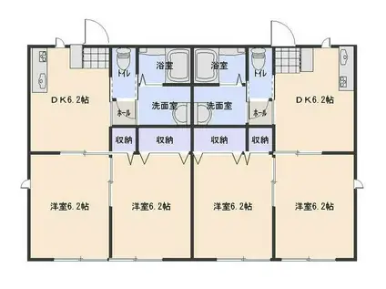 セレブコート(2DK/1階)の間取り写真