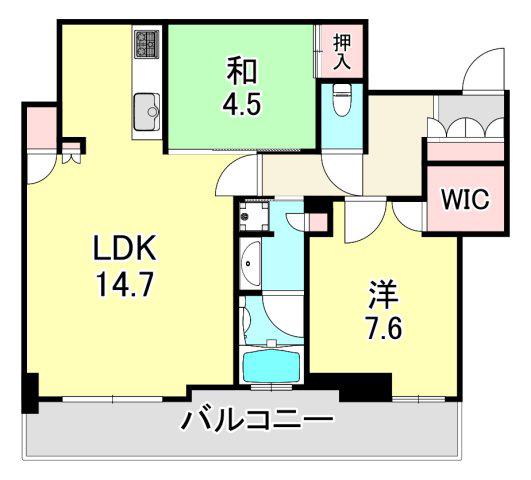 神戸ハーバータワー(2LDK/32階)の間取り写真