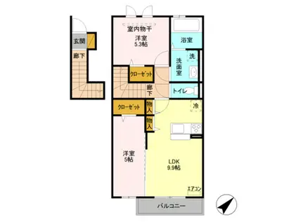 エスペーロ(2LDK/2階)の間取り写真