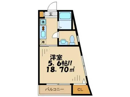 オーチャード弐番館(1K/3階)の間取り写真