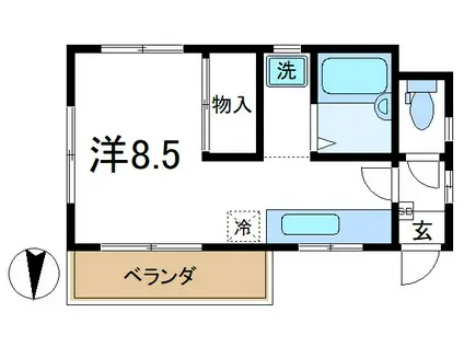 相澤コーポ(ワンルーム/3階)の間取り写真