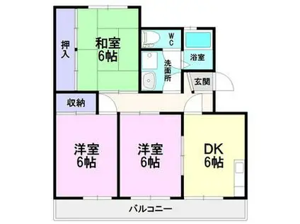 野村ハイツ(3DK/3階)の間取り写真