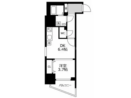 エスリード弁天町ノースプレミア(1DK/7階)の間取り写真
