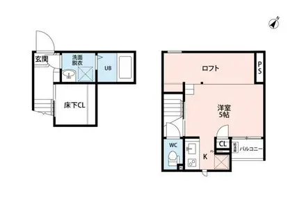 CB桶川駅前アルデ(1K/2階)の間取り写真