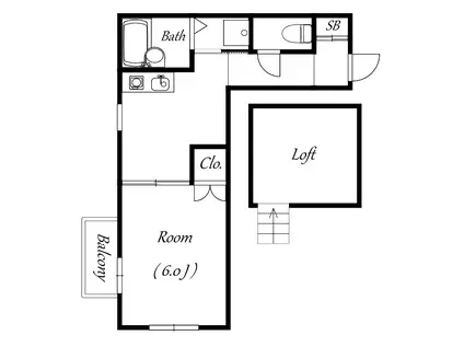 ニューレンジ今川D(1K/2階)の間取り写真