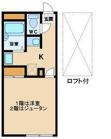 レオパレスアルファ(1K/2階)の間取り写真