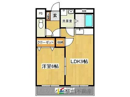 センタービレッジ本町(1LDK/9階)の間取り写真