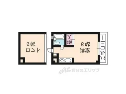 リンデンハイム(1K/2階)の間取り写真