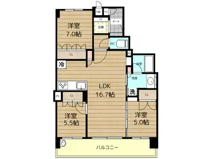 ローレルコート天王寺堂ヶ芝(3LDK/4階)の間取り写真