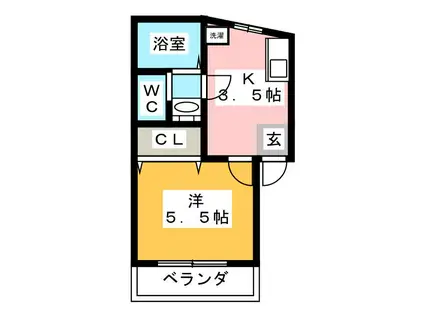 メゾンドー赤羽(1K/1階)の間取り写真