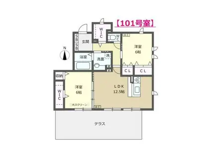 SHUSHU(2LDK/1階)の間取り写真