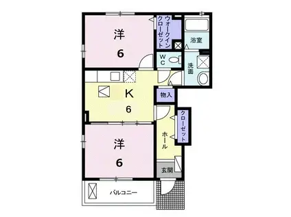 クレールIV C(2K/1階)の間取り写真