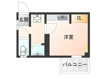 おおつきマンション(ワンルーム/2階)の間取り写真