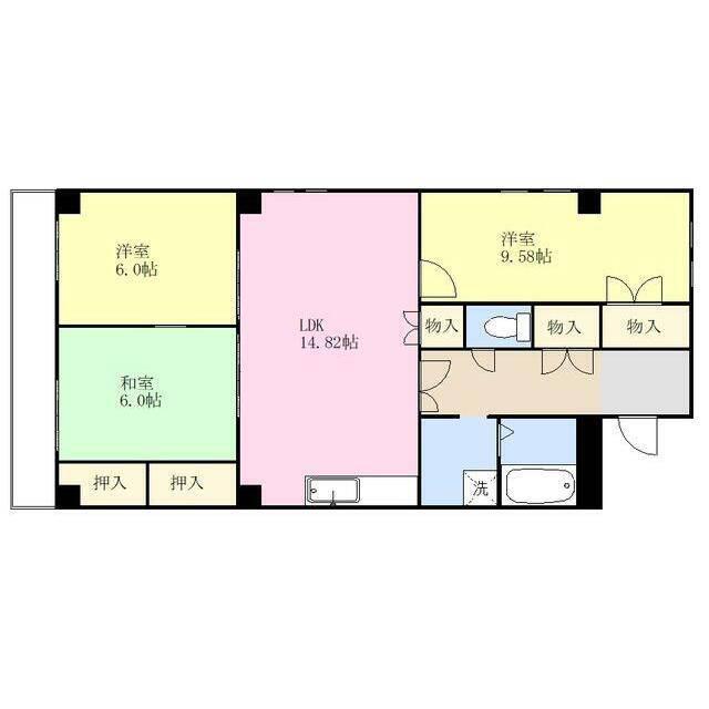 SUNコバヤシ90(3LDK/2階)の間取り写真