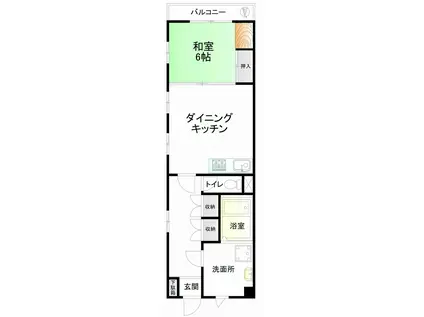 広瀬ビル(1DK/2階)の間取り写真