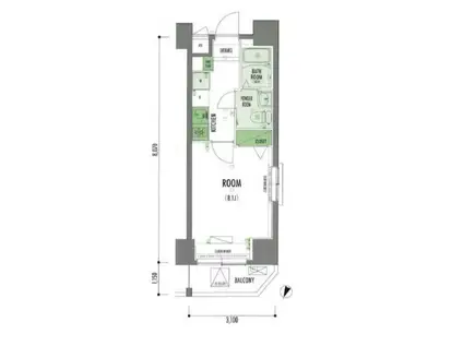 アルテシモ フィーノ(1K/2階)の間取り写真