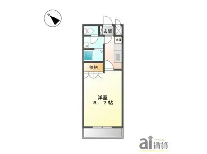 ビリーブI(1K/1階)の間取り写真