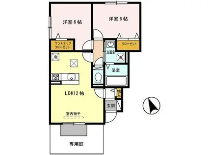 グレース・メゾンA(2LDK/1階)の間取り写真