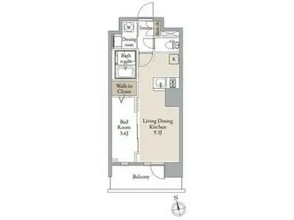 ドゥーエ仙台イーストIII(1LDK/11階)の間取り写真