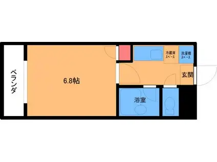 エクセレンス友丘(1K/3階)の間取り写真