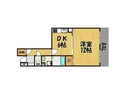 日商岩井中津マンション(1DK/5階)の間取り写真