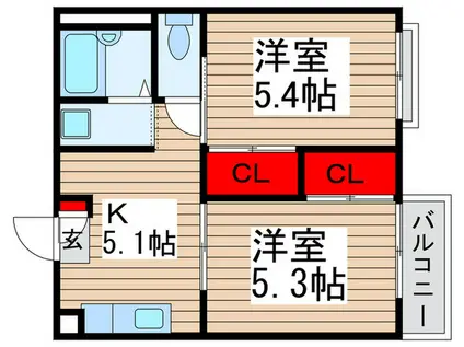 エステート新松戸(2K/3階)の間取り写真