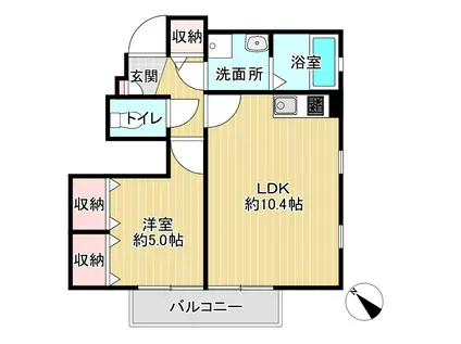 ブラッサム サン バレー(1LDK/1階)の間取り写真
