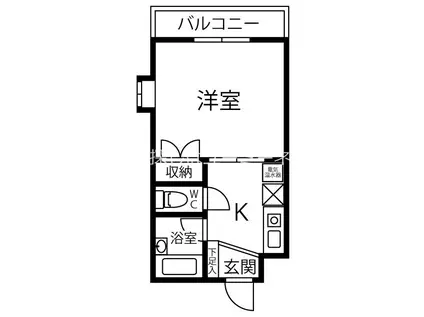DELPHI鴨池II(1K/2階)の間取り写真