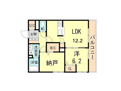 シャーメゾン プルメリア(1SLDK/1階)の間取り写真