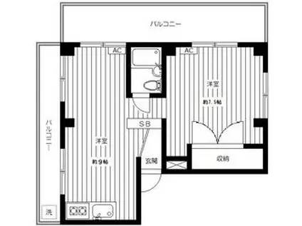 藤コーポ(1LDK/3階)の間取り写真
