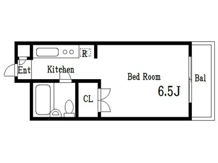 ウォンザハイムA棟(ワンルーム/2階)の間取り写真