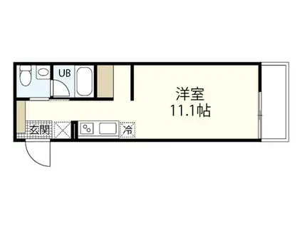ヴィラ リヴィエールIII(ワンルーム/3階)の間取り写真