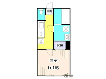 MAISON PEAKSメゾンピークス(1K/1階)の間取り写真