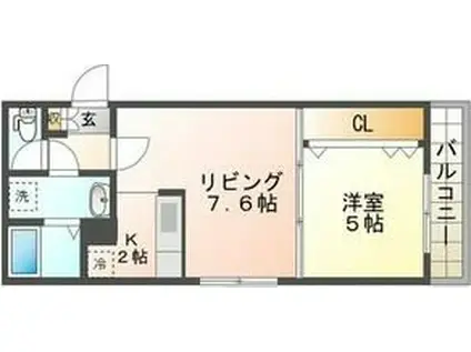 シャイニングライブIII(1LDK/2階)の間取り写真