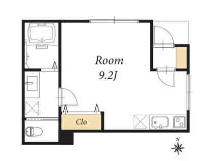 パークサイド大井町(ワンルーム/1階)の間取り写真
