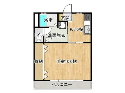 ABIDE(1K/2階)の間取り写真