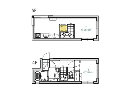 ASTILE高田馬場(1LDK/4階)の間取り写真