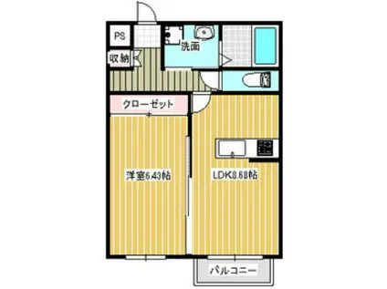 スプリングコート香久山(1LDK/1階)の間取り写真