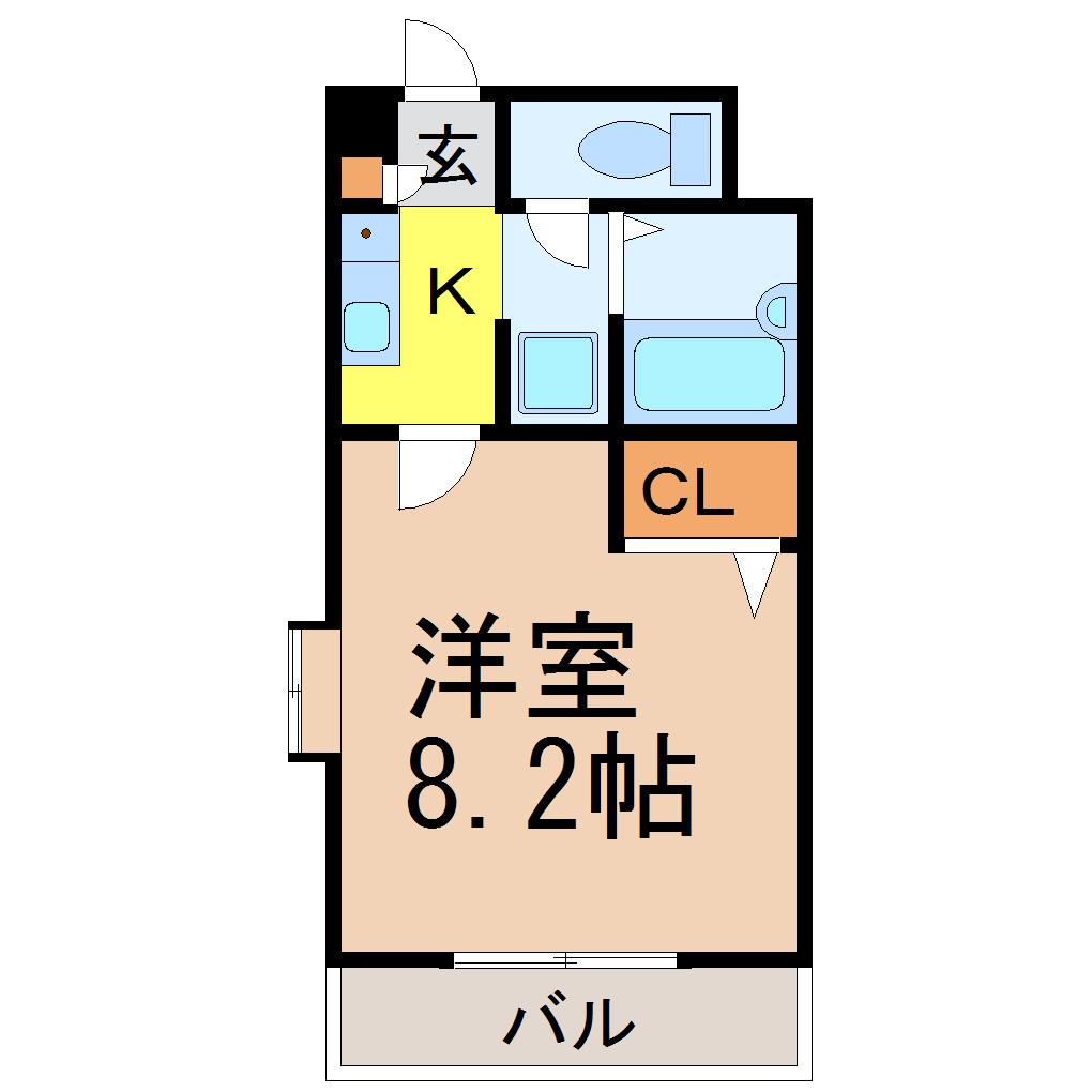 コンフォール加茂(1K/1階)の間取り写真