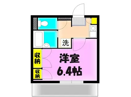 ツーエイト(1K/2階)の間取り写真