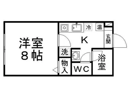 全健ハイム八木山II(1K/1階)の間取り写真