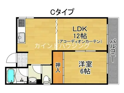 ローズマンション(1LDK/3階)の間取り写真