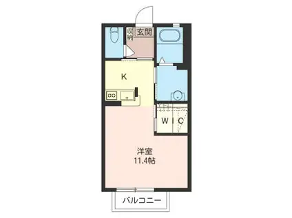 エスペランサ湘南台(ワンルーム/2階)の間取り写真