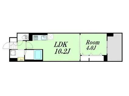 LA CASA江坂(1LDK/2階)の間取り写真